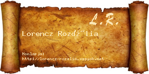 Lorencz Rozália névjegykártya