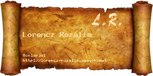 Lorencz Rozália névjegykártya